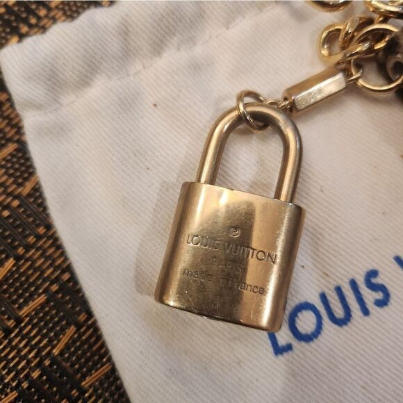 Louis Vuitton Upcycled Lock & Miniature Leopard Fur Book Bag Charm - Picture 3 of 8